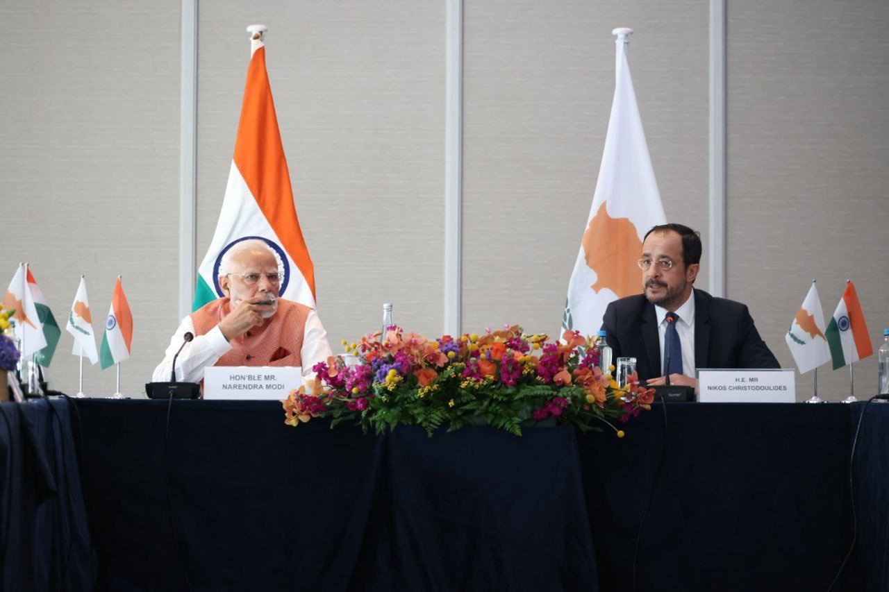 ikos Christodouides, President of Cyprus participated Roundtable discussion with the Indian Prime Minister Narendra Modi