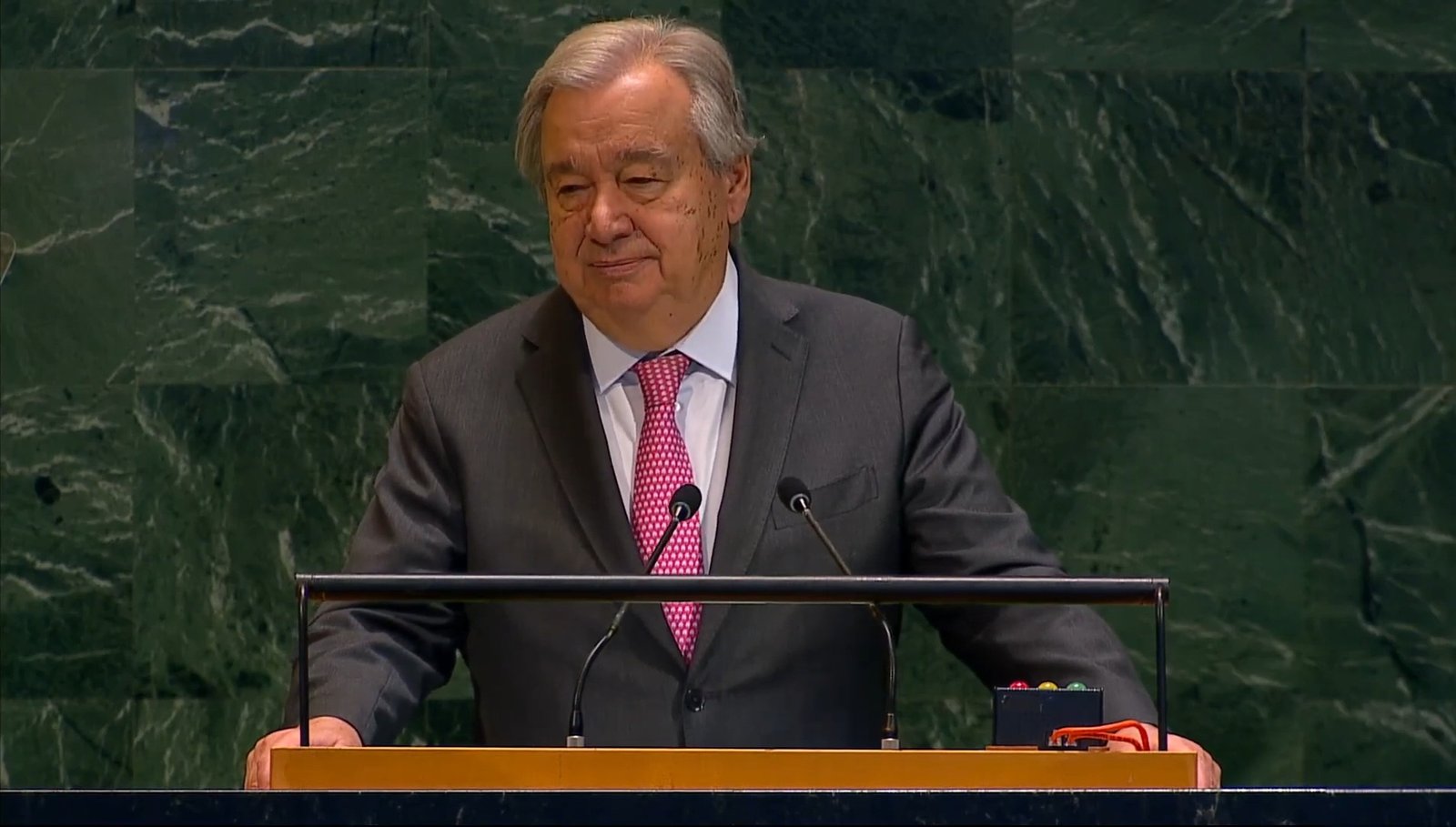 United Nations Secretary-General Antonio Guterres, read