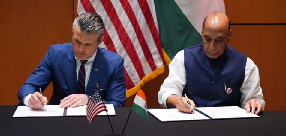 Indian Defence Minister Rajnath Singh met with US Secretary of War Pete Hegseth