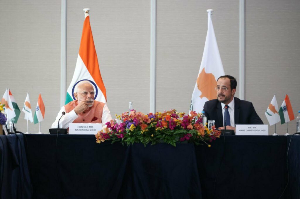 ikos Christodouides, President of Cyprus participated Roundtable discussion with the Indian Prime Minister Narendra Modi